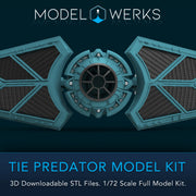 1/72 Scale Tie Predator Full Kit STL File Download