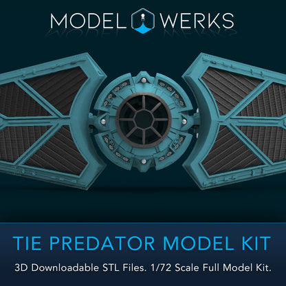 1/72 Scale Tie Predator Full Kit STL File Download