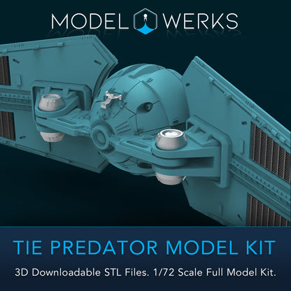 1/72 Scale Tie Predator Full Kit STL File Download