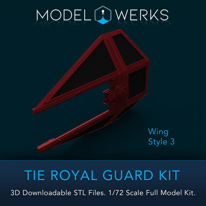 1/72 Scale Tie Royal Guard Full Kit STL File Download