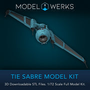 1/72 Scale Tie Sabre Full Kit STL File Download