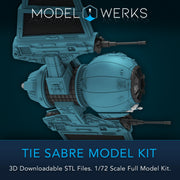 1/72 Scale Tie Sabre Full Kit STL File Download