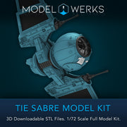 1/72 Scale Tie Sabre Full Kit STL File Download