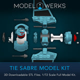 1/72 Scale Tie Sabre Full Kit STL File Download