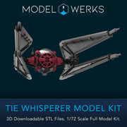 1/72 Scale Tie Whisperer Full Kit STL File Download