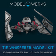 1/72 Scale Tie Whisperer Full Kit STL File Download